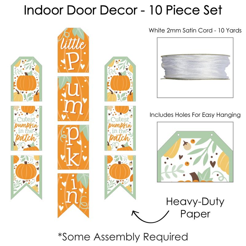 Big Dot of Happiness Little Pumpkin - Hanging Vertical Paper Door Banners - Fall Birthday Party or Baby Shower Wall Decoration Kit - Indoor Door Decor, 5 of 8
