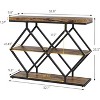 Acekool 3-Tier Industrial Entryway Table with Diamond Metal Frame, Storage Shelf for Hallway - 2 of 4