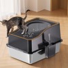 Stainless Steel Cat Litter Box, Extra Large Boxes for Cats, Enclosed Removable Covered Litter Box, Odor Control Anti-Leakage Top Entry Cat Toilet - 2 of 4