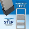 Step Ladder Modern  - Beautiful Gray Wood - Silver & Black Aluminum  - By SORFEY - 4 of 4