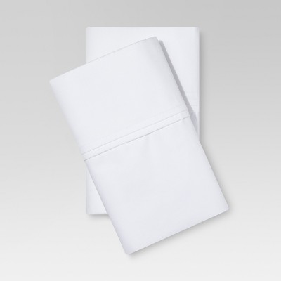 King Solid Performance 400 Thread Count Pillowcase Set White - Threshold&trade;: Cotton Sateen, OEKO-TEX Certified, Set of 2