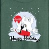 Women's - Coca-Cola - Happy Holiday Sled Lightweight French Terry Wide Neck Long Sleeve Shirt - 2 of 4