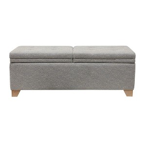 NicBex Modern 52.5" Storage Bench Wood Accent Stools with Button Tufted Top for Bedroom and Entryway - 1 of 4
