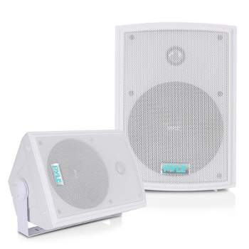 Pyle PDWR63 6.5 Inch 350 Watt Waterproof Stereo Speaker System for Indoor or Outdoor Weatherproof Theater Surround Sound System, White (2 Pack)