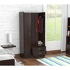 3 Door and 2 Drawer Wardrobe/Armoire Espresso - Inval: Locking Storage, Hanging Bar, Metal Handles - 2 of 4