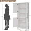 70 in Tall Kitchen Storage Pantry Cabinet with 4 Doors and Adjustable Shelves, Freestanding Cupboard for Dining Room, Bathroom, Laundry Room - 2 of 4