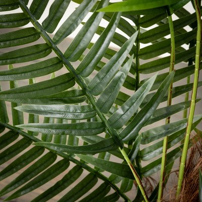 51" Green Plastic Potted Palm Floor Plant