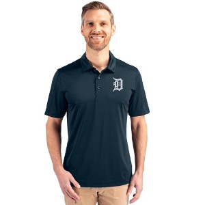 Detroit Tigers Cutter & Buck Prospect Eco Textured Stretch Recycled Mens Short Sleeve Polo - 1 of 1
