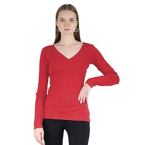 Artyska Women’s Ribbed V-Neck Long Sleeve Top - 1 of 4