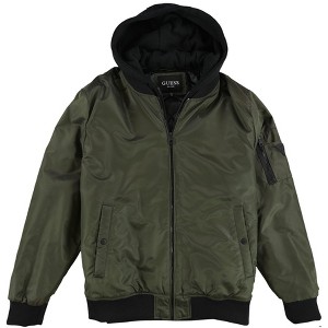 GUESS Mens Removable Hood Bomber Jacket - 1 of 2
