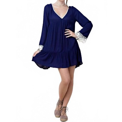 Women's Bell Sleeve Lace Mini Dress - KORI