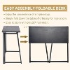 FurnitureR Folding Home Office Desk, 31.5 Inches Foldable Table, Space Saving Computer Study Desk Compact Writing Workstation for Small Space, Black - 3 of 4