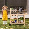 Infans Mud Kitchen with Wheels Outdoor Fir Wood Play Kitchen w/Blackboard,Planting Pots - 3 of 4