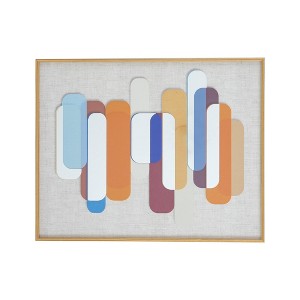 16"x20" Layered Shapes Framed Mirror Art - A&B Home: Abstract, Gold Polystyrene Frame, Digital Art - 1 of 4
