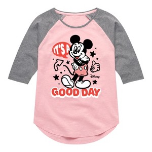 Girls' - Disney - Mickey & Friends Shirt Tail Raglan Graphic T-shirt - 1 of 3