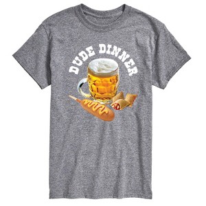 Men's - Instant Message - Dude Dinner Beer Corn Dog Short Sleeve Graphic T-Shirt - 1 of 4