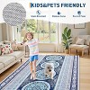 2x6 Indigo Washable Hallway Runner Rug, Traditional Non-Slip Carpet, Ultra-Soft Foldable Print Floor Cover for Kitchen, Laundry, Bedroom - 4 of 4