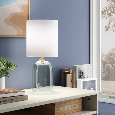 Glass Table Lamp with Open Base - Room Essentials™: ETL Listed, No Assembly, Modern Desk & Bedside Lighting