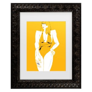 Trademark Fine Art - Francesco Gulina  Girl in Bathing Suit Yellow Matted Framed Art - 1 of 4