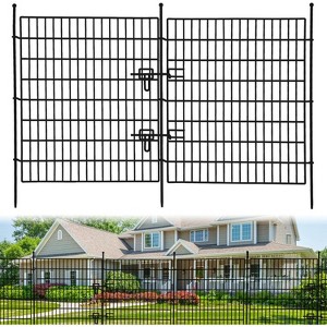 Garden Fence, No-Dig Decorative Metal Fence, Rustproof Wire Animal Barrier with Arch/Classic Design for Yard, Patio, Outdoor Use - 1 of 4
