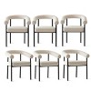 Boucle Dining Chair Set Of 4 Dining Chair Morden Kicten Dining Room Armchairs With Metal Legs For Living Room-Tanpinhause - 2 of 4