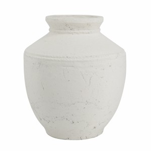 ChicFurnit Decorative Vases Elegant Flower Vase Jarron Florero Round Vase Tabletop Vase Modern Vase for Living Room Decor, White, 11.8"*11.8"*13.8" - 1 of 4