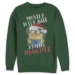 Men's Despicable Me Christmas Minons A Little Naughty Sweatshirt - 1 of 3
