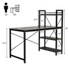 Costway 47.5" Computer Desk Writing Desk Study Table Workstation With 4-Tier Shelves Brown - 3 of 4