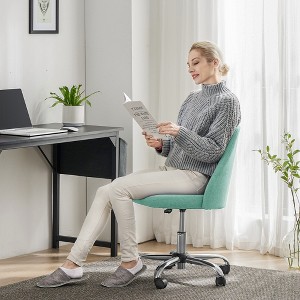 RISOKEYS Office Chair, Modern Cute Rolling Seating with Wheels, Comfortable Back Seat Armless for Home,Bedrooms,Study,Make-Up, Dressing Room - 1 of 4