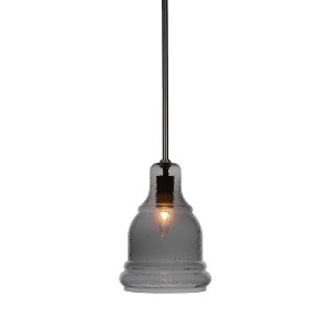 Toltec Lighting Palisade 1 - Light Pendant in  Matte Black with 7.25" Smoke Shade - 1 of 1