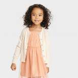Toddler Girls' Long Sleeve Knit Cardigan - Cat & Jack™ Cream 2T