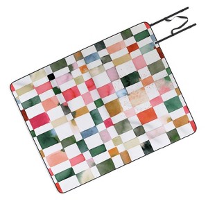 Ninola Design Watercolor checker Yuletide Picnic Blanket - Deny Designs - 1 of 3