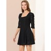 INSPIRE CHIC Women's Square Neck Lace Puff Sleeve Dress - 4 of 4