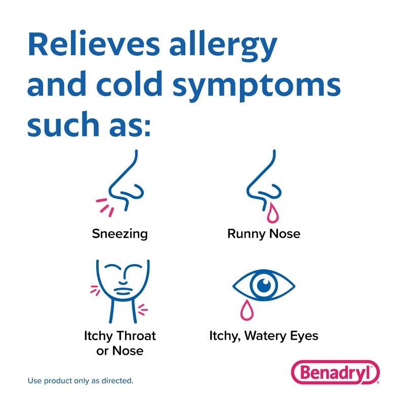Benadryl Ultratabs Diphenhydramine Antihistamine Cold &#38; Allergy Relief Tablets - 24ct, 6 of 9