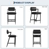 Bar Stools Set of 2 with Armrest, Upholstered Counter Height Bar Stools with w/Backrest , Tall Bar Chairs Thick Cushion & Thickened Metal Legs - 2 of 4