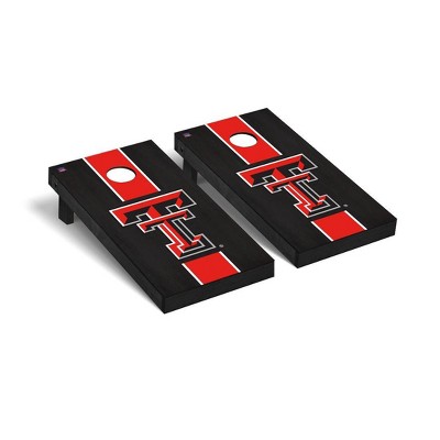 NCAA Texas Tech Red Raiders Premium Cornhole Board Onyx Stained Stripe Version