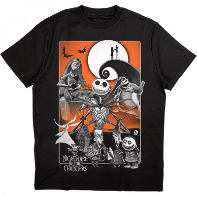 Adult Nightmare Before Christmas Orange Moon T-Shirt