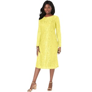 Jessica London Women's Plus Size Stretch Lace Shift Dress - 1 of 4