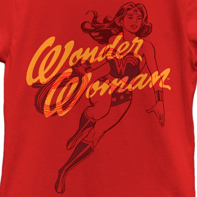 Girl's Wonder Woman Logo Sketch T-Shirt, 2 of 6