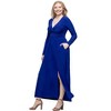 Womens Long Sleeve V-Neck Pleated Empire Waist Side Slit Maxi Dress - 24seven Comfort Apparel™ - 2 of 4