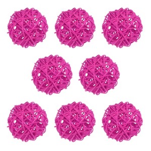 Unique Bargains Wicker Rattan Decorative DIY Crafts Balls for DIY Crafts 8 Pcs - 1 of 4