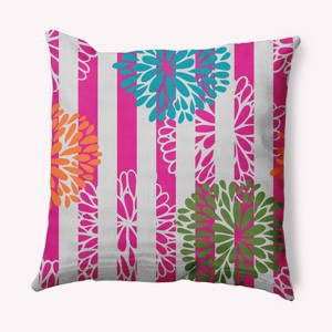16"x16" Flower Bursts Square Throw Pillow - e by design - 1 of 4