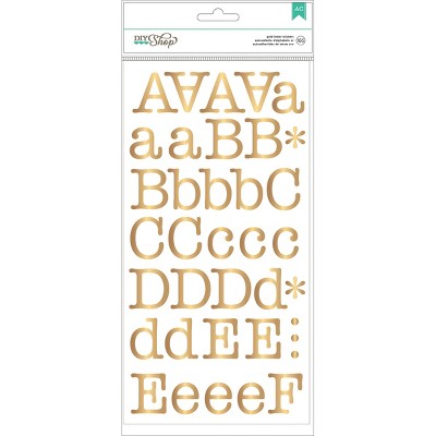 AC DIY Shop 1.25" Alphabet Stickers - Typewriter, Gold, 166pcs