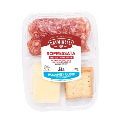 Creminelli Sliced Sopressata & Monterey Jack with Crackers - 2oz