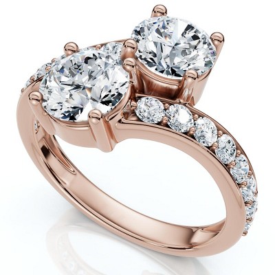 Pompeii3 2.40Ct Forever Us 2-Stone Diamond Ring 14k Gold Lab Created EF/VS
