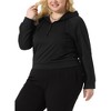 Agnes Orinda Women's Plus Size Button Collar Drawstring Long Sleeve Hoodies Pullover Sweatshirts - 2 of 4