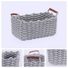 Unique Bargains Decorative Cotton Rope Handcrafted Portable Storage Basket 3 Pcs - 2 of 4