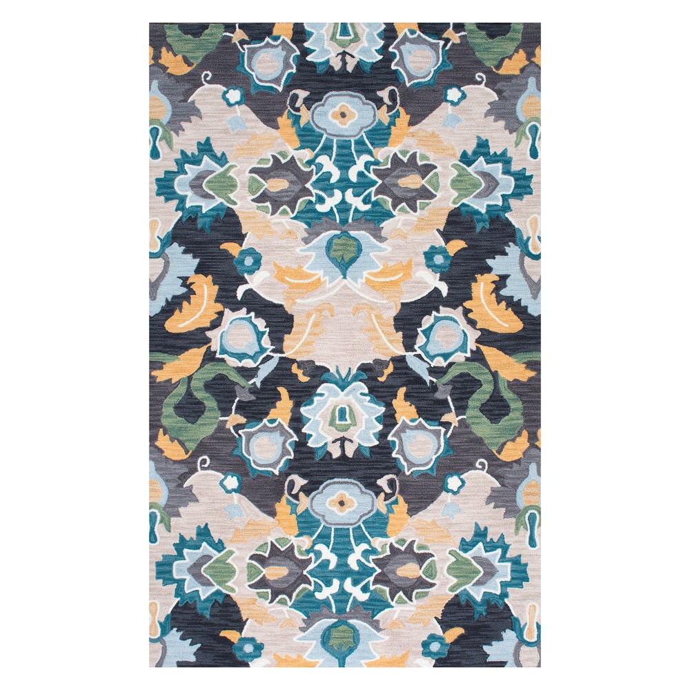 4'x6' Hand Hooked Felicity Area Rug Navy - nuLOOM