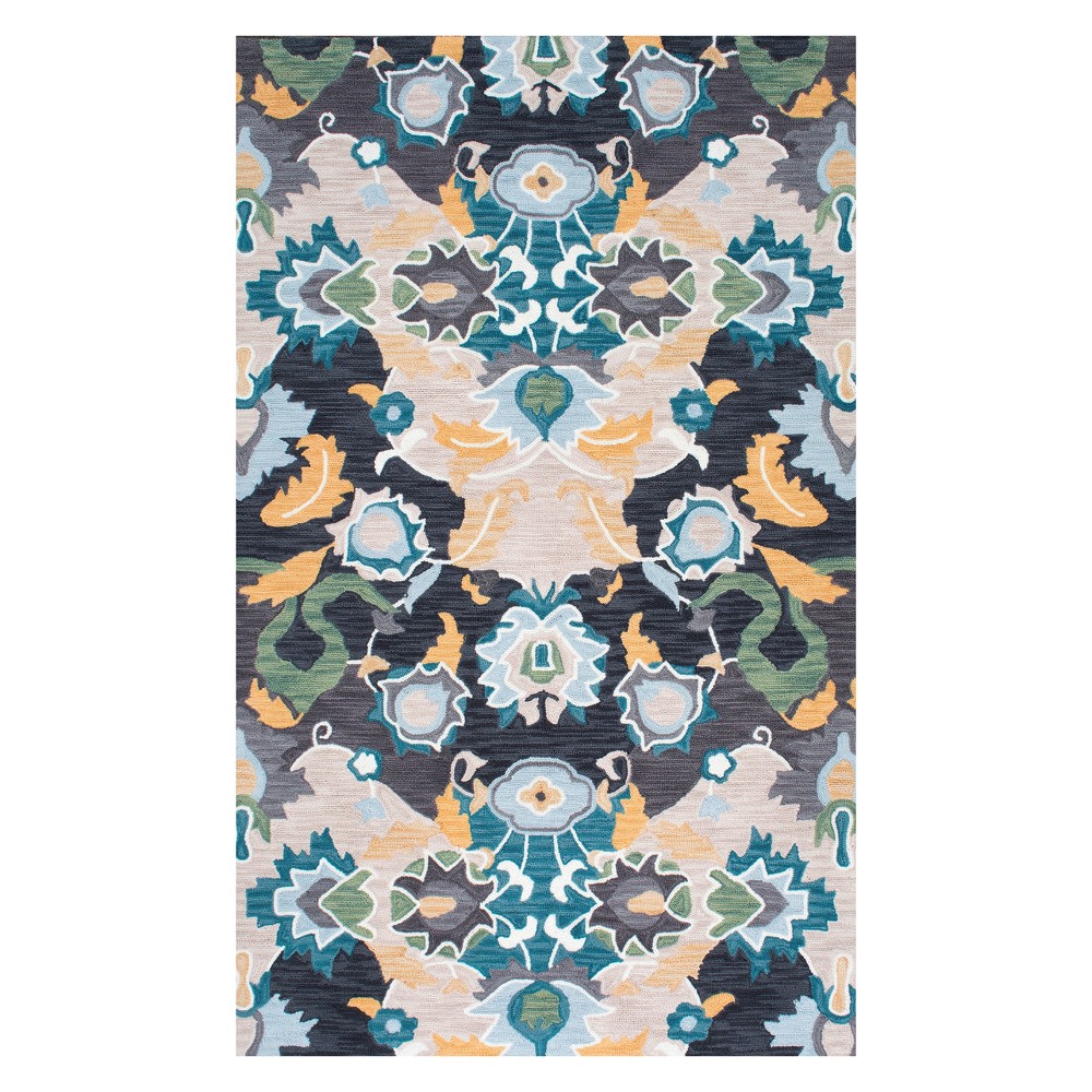 4'x6' Hand Hooked Felicity Area Rug Navy - nuLOOM