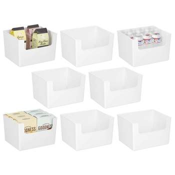 mDesign Plastic Kitchen Cabinet Divided Storage Organizer Bin, 2 Pack, Clear  - ShopStyle